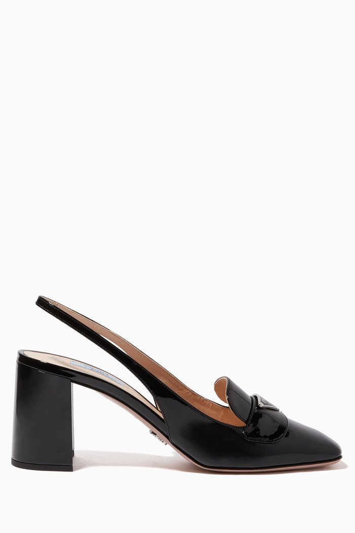 

Patent Leather Slingback Pumps, Black