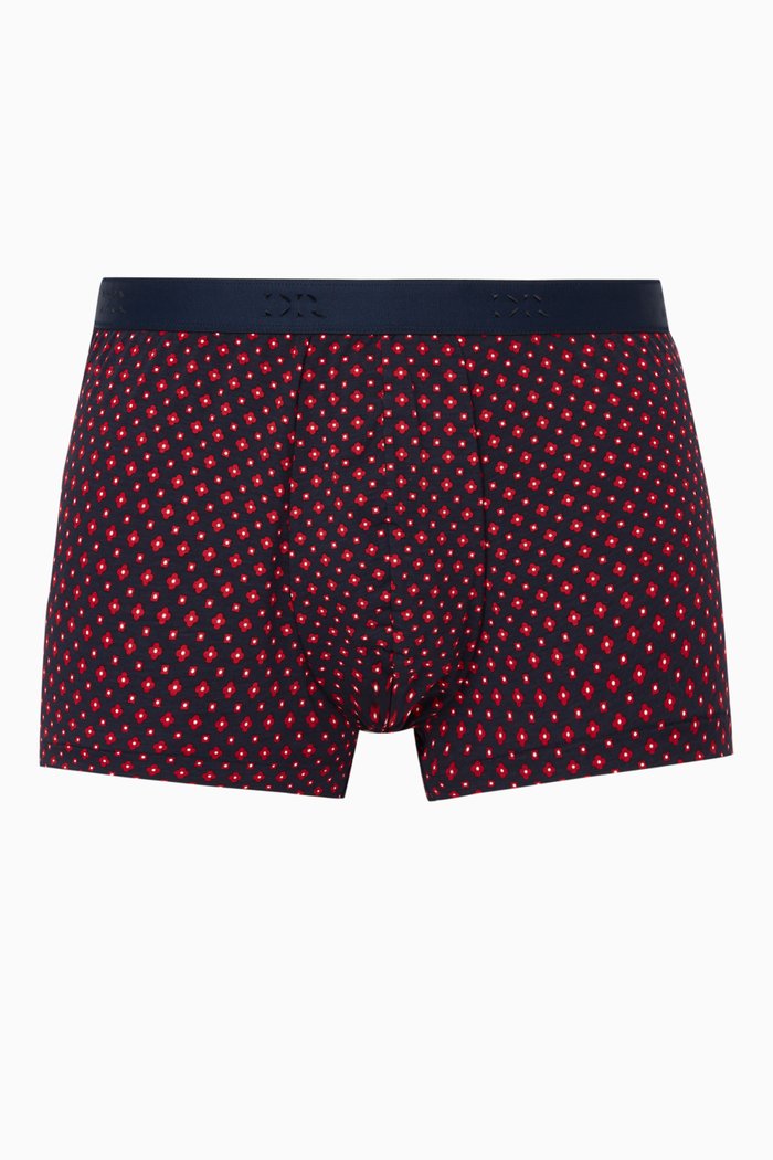 

Geometric Pima Cotton Stretch Boxer Briefs, Blue