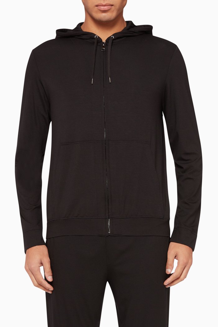 

Basel Stretch Jersey Hoodie, Black