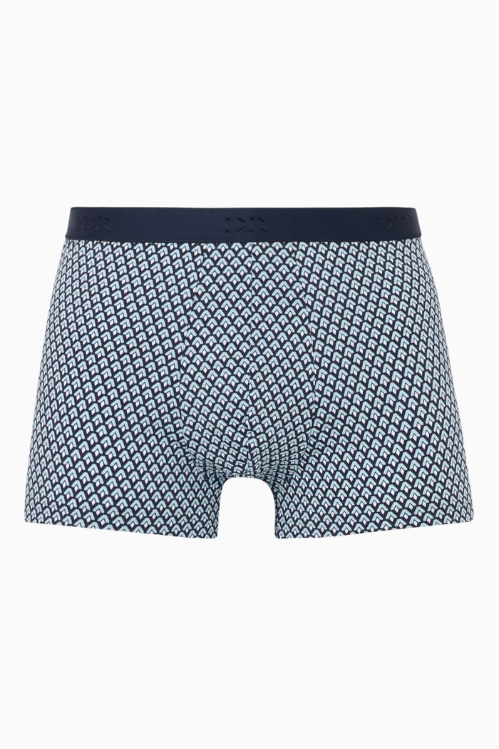 

Geometric Print Pima Cotton Stretch Boxer Briefs, Blue
