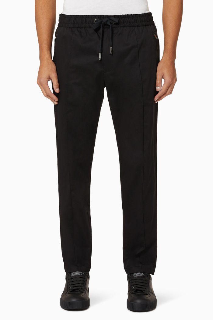 

Cotton Jersey Trousers, Black