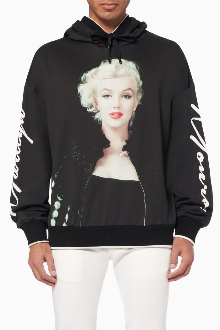 

Marilyn Monroe Cotton Hoodie, Black