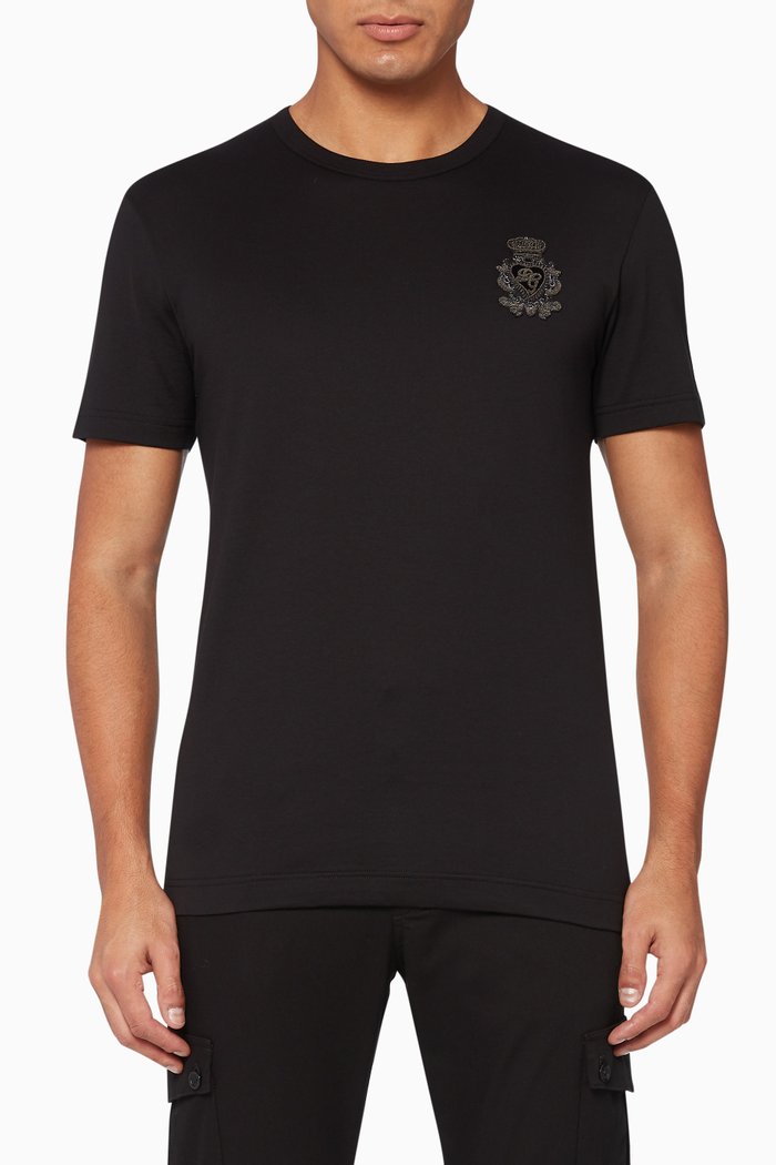 

DG Crest Cotton T-Shirt, Black