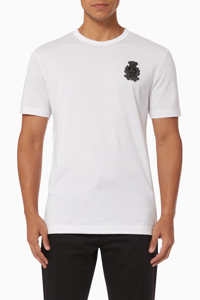

DG Crest T-shirt in Cotton Jersey, White