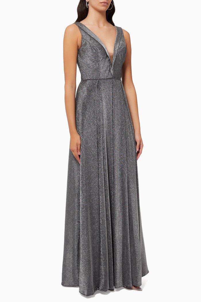 

Flowy Shimmer Gown, Silver