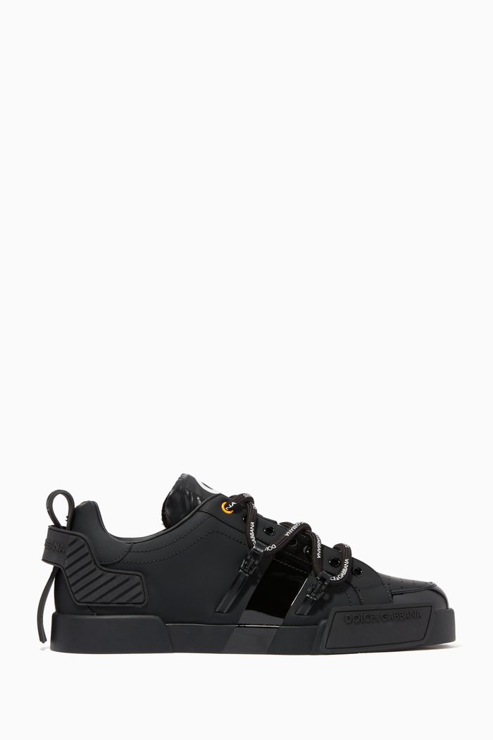 

Portofino Leather Sneakers, Black