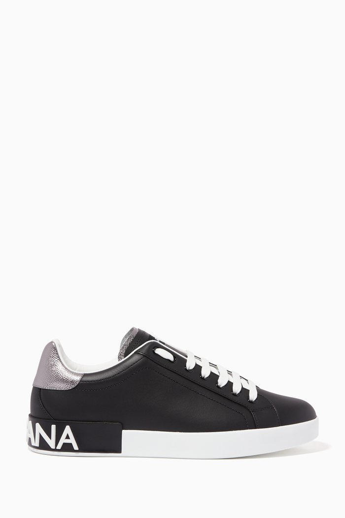 

Portofino Leather Sneakers, Black