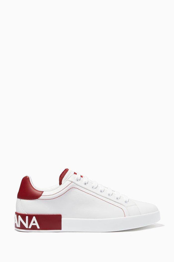 Portofino Leather Sneakers, Red