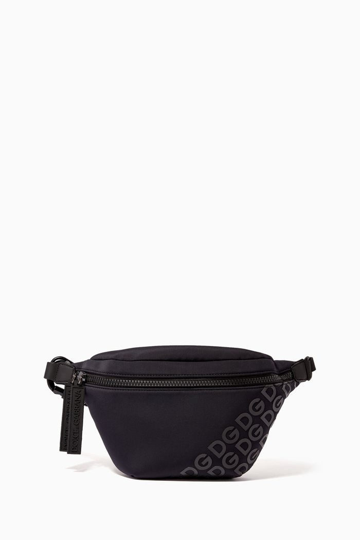 

Logo Embossed Neoprene Belt Bag, Black