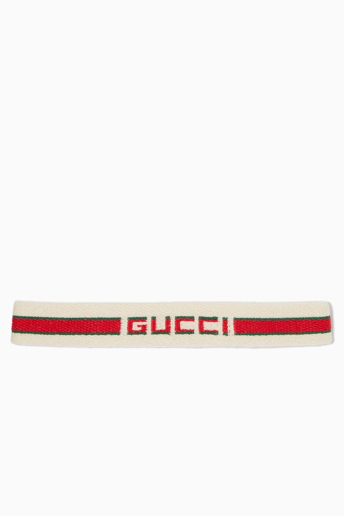 

Gucci Stripe Cotton Headband, White