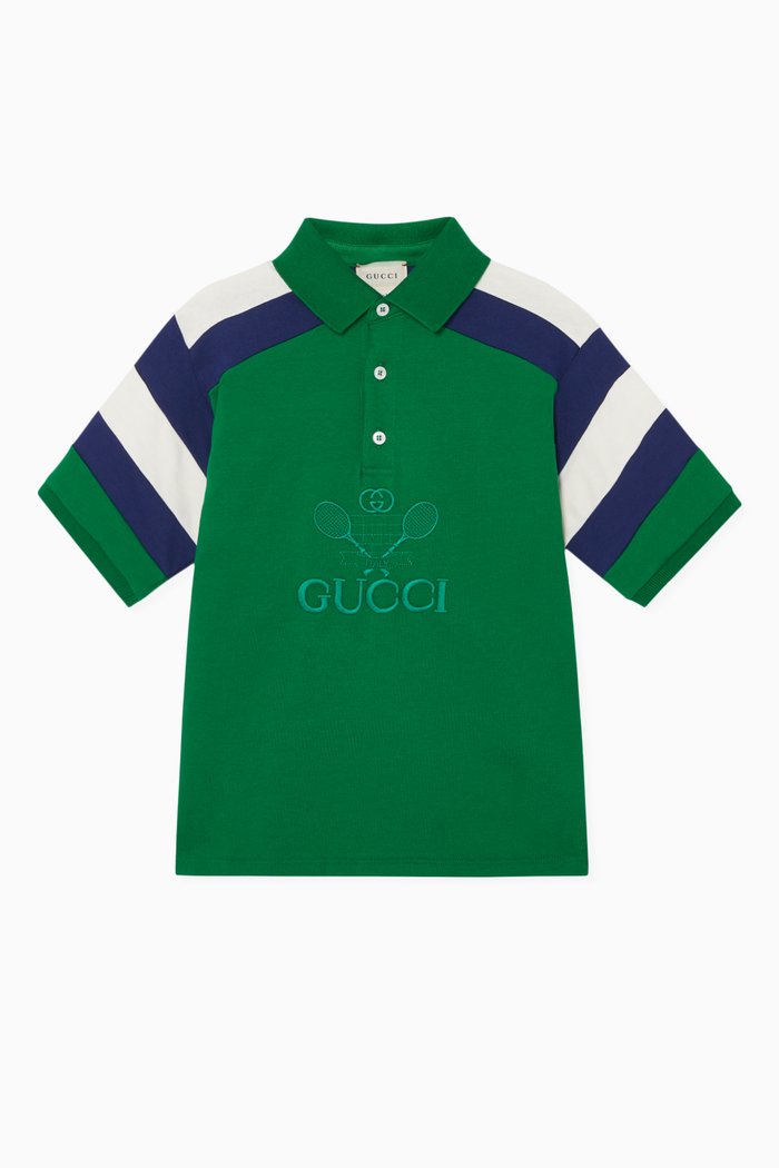 

Tennis Logo Cotton Polo Shirt, Green