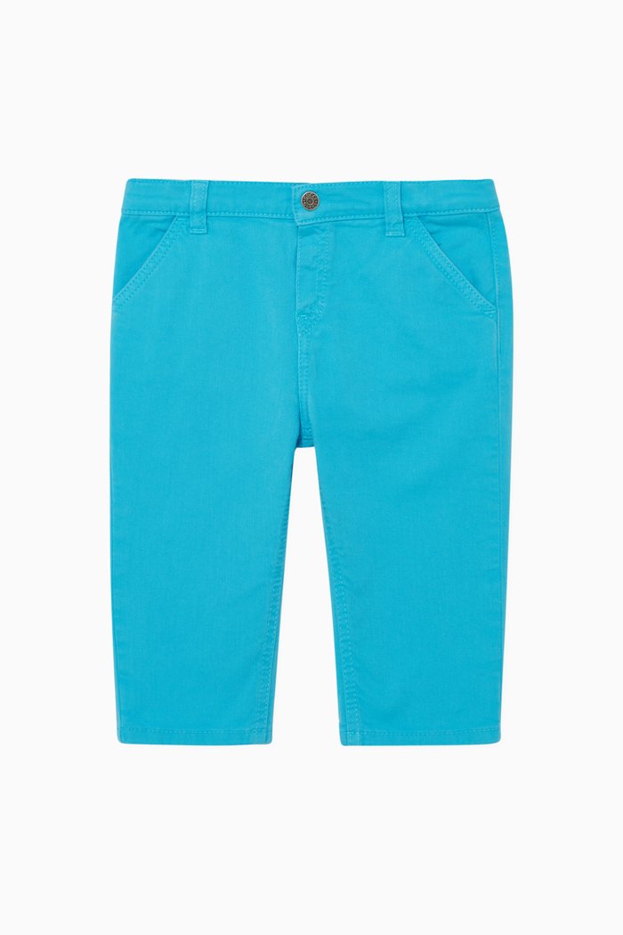 Interlocking Logo Embroidery Pants, Blue