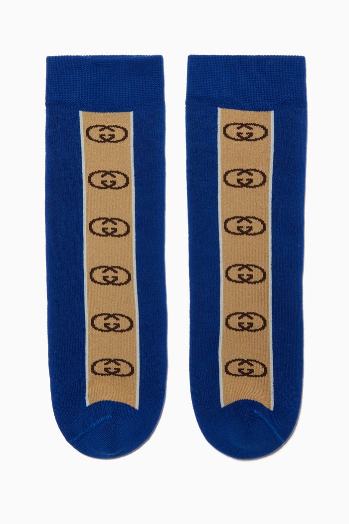 

Interlocking GG Socks, Blue