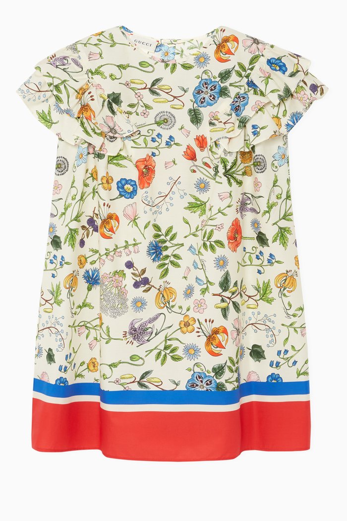 

Flora Festival Printed Dress, White
