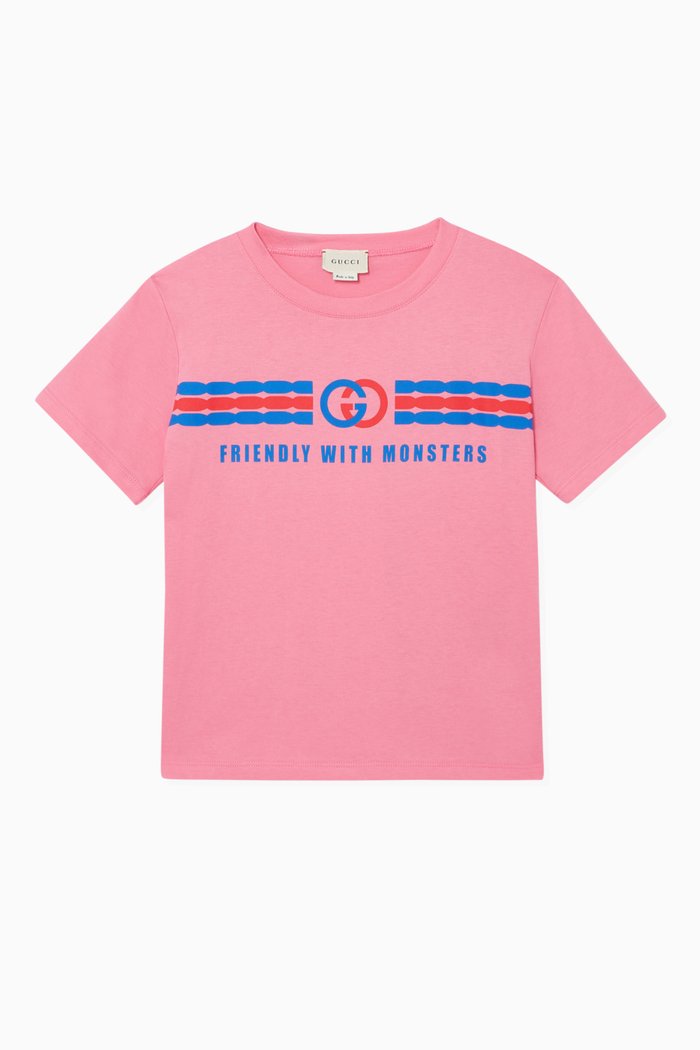 Interlocking G Print Cotton T-Shirt, Pink