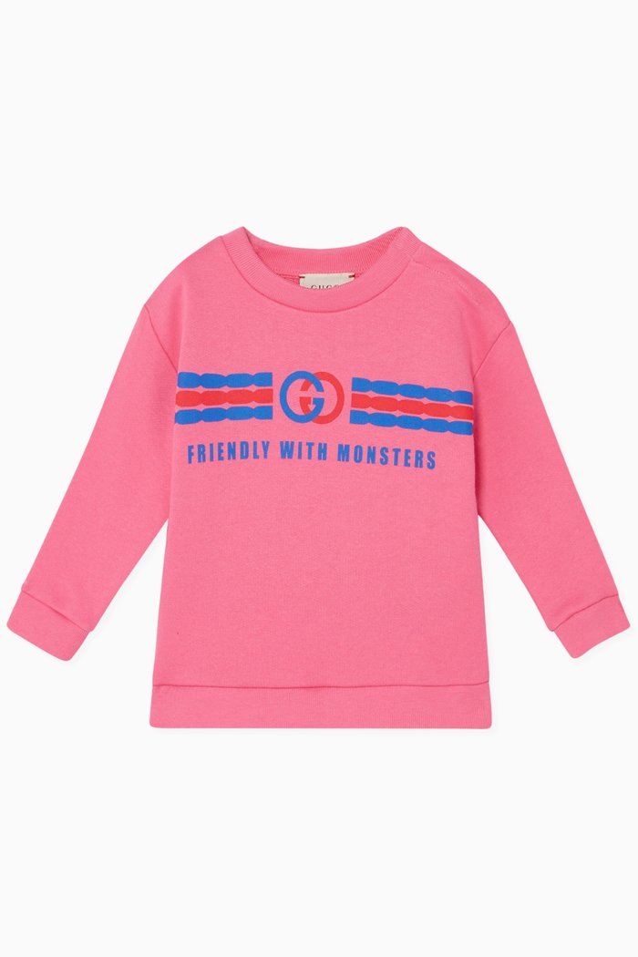 

Logo-Print Sweater, Pink