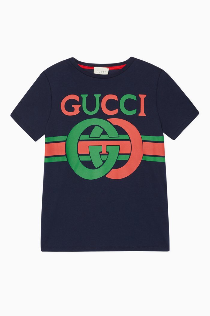 

Interlocking Logo-Print T-Shirt, Blue