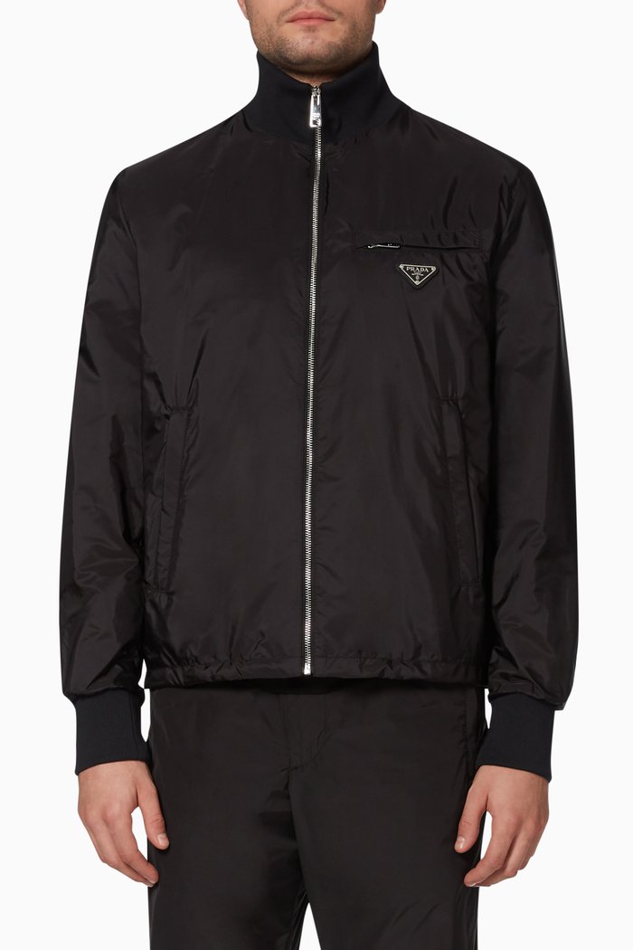 

Funnel Neck Nylon Jacket, Black