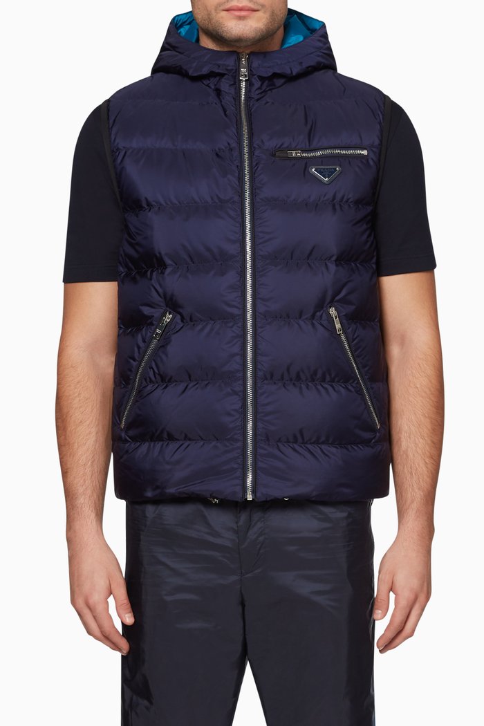 

Hooded Nylon Gilet, Blue