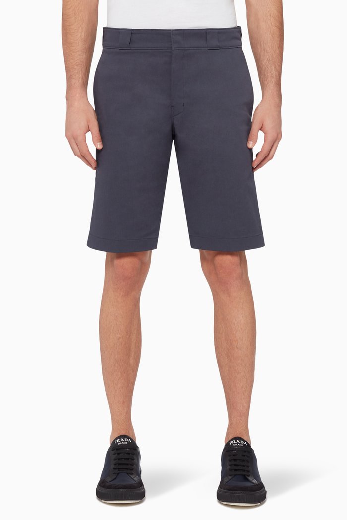 

Gabardine Stretch Shorts, Blue