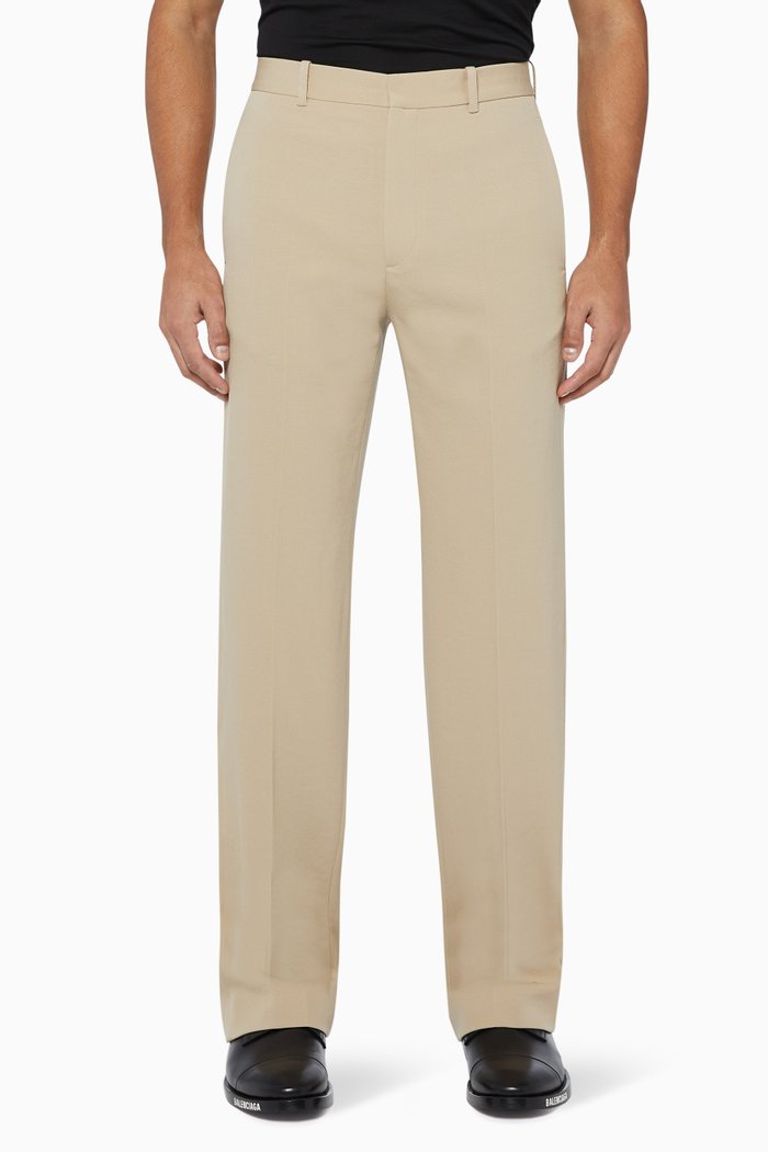 

Classic Tailored Wool Pants, Neutral
