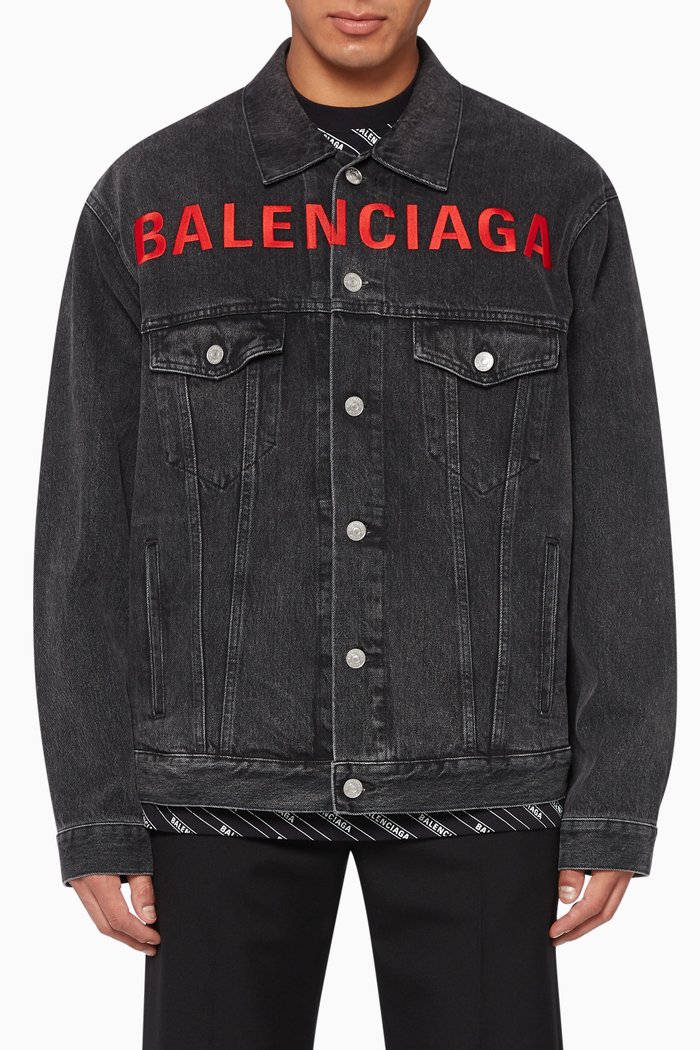 

Chest Logo Denim Jacket, Black