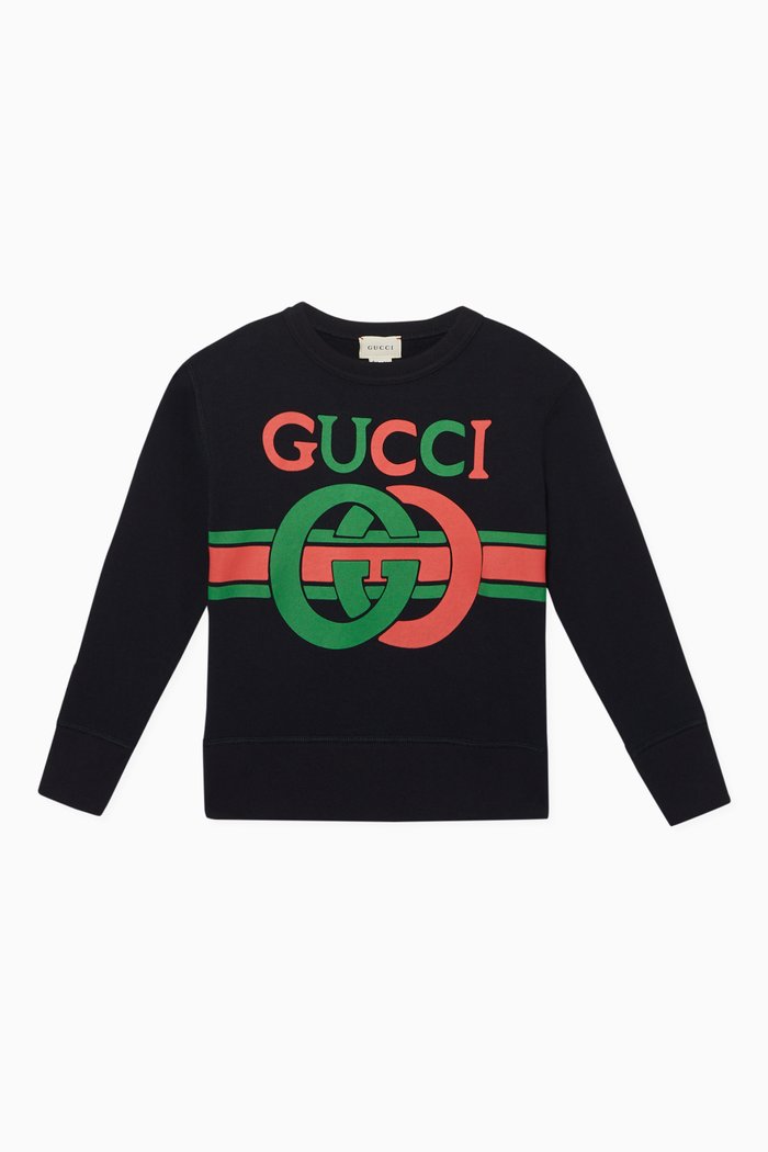 

Interlocking Logo Print Sweatshirt, Blue
