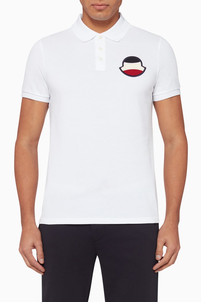 

Tri-Colour Logo Polo Shirt, White