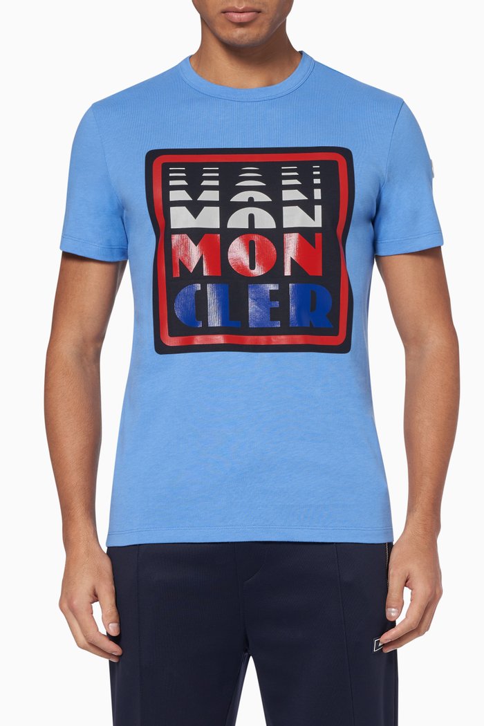

Retro Logo Print T-Shirt, Blue