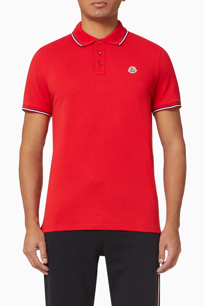 

Tipped Cotton Piqué Polo, Red