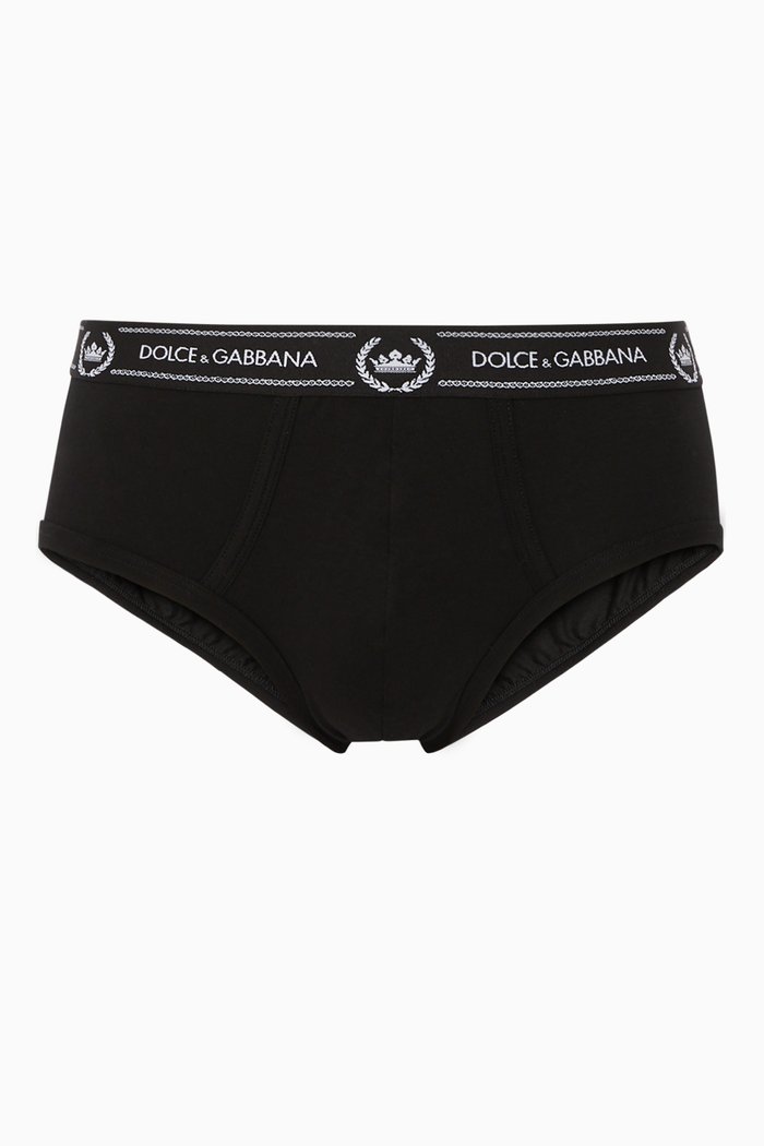 

DG Logo-Band Slip Briefs, Black