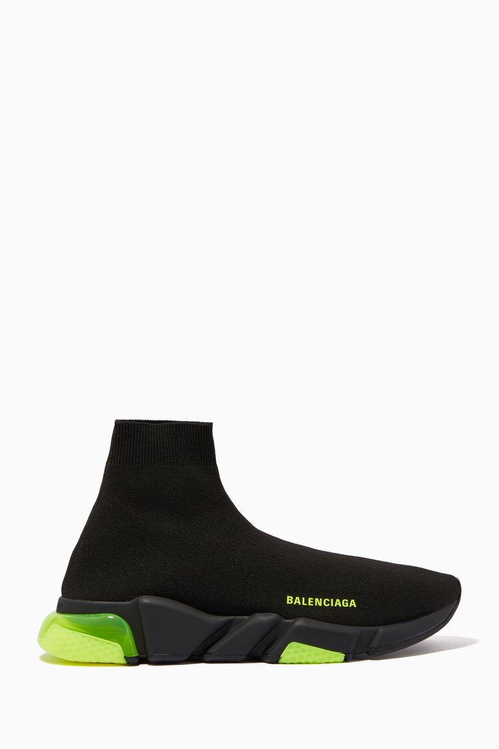 Speed Clear Sole Sneakers in Technical Knit, Black