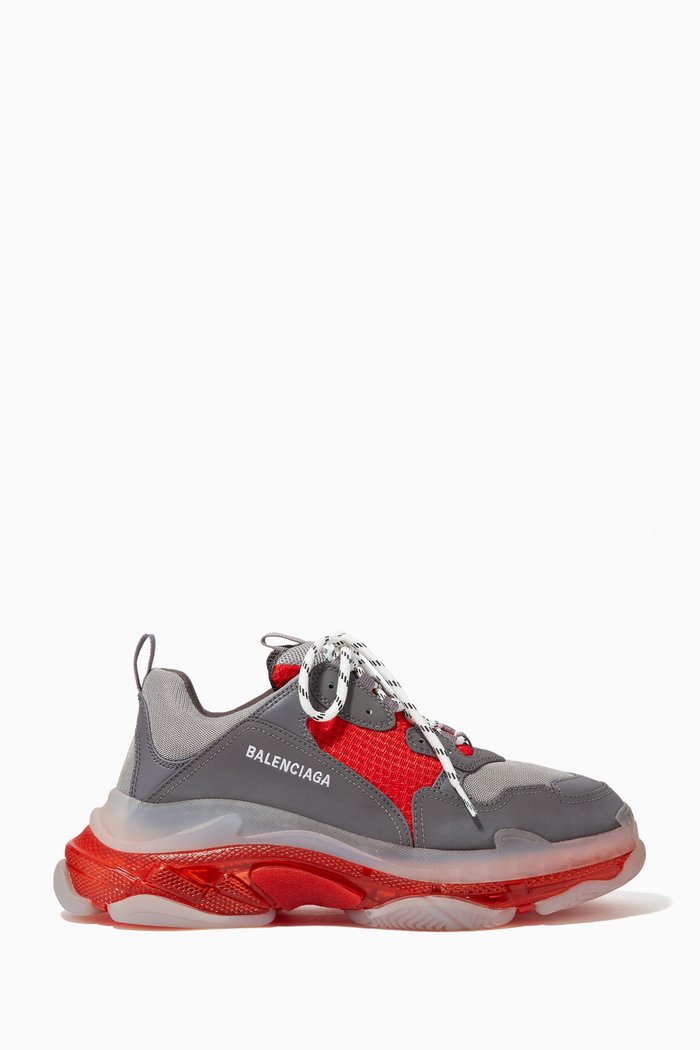 

Triple S Clear Sole Sneakers, Grey