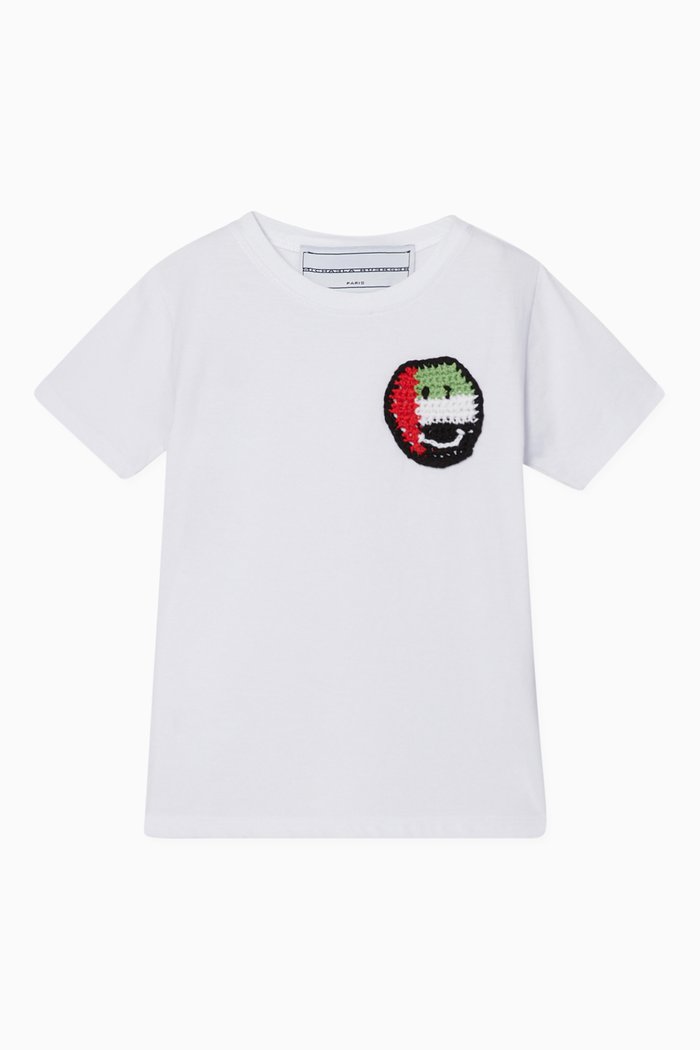 

Exclusive Smiley Face-Crochet T-Shirt, White