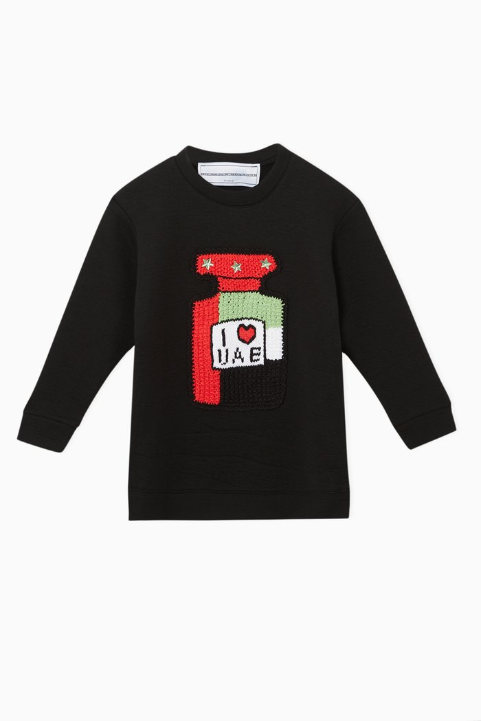 

Exclusive UAE Perfume-Crochet Sweatshirt, Black