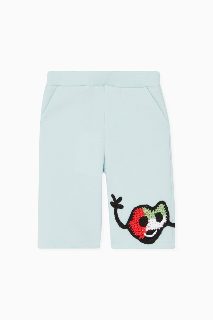

Exclusive UAE Heart Flag-Crochet Shorts, Blue