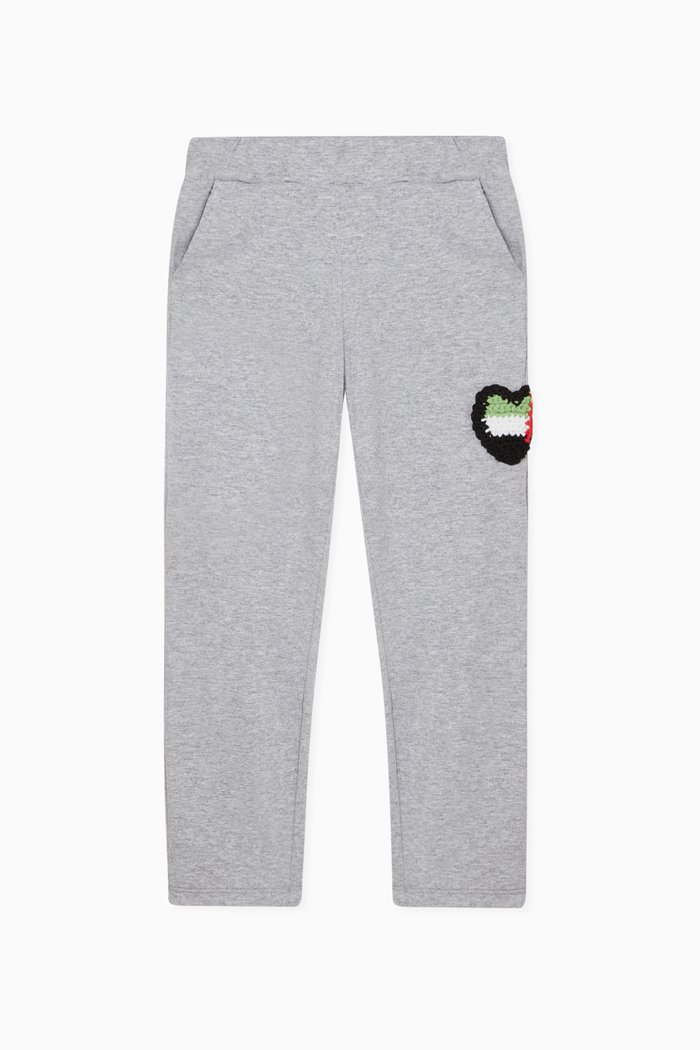 

Exclusive Heart-Crochet Track Pants, Grey