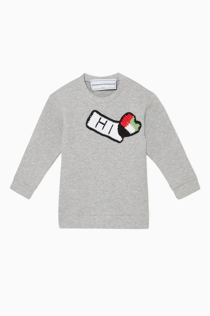 

Exclusive Flag-Crochet Sweatshirt, Grey