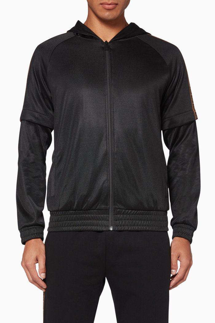 

FF Logo Convertible Hoodie, Black
