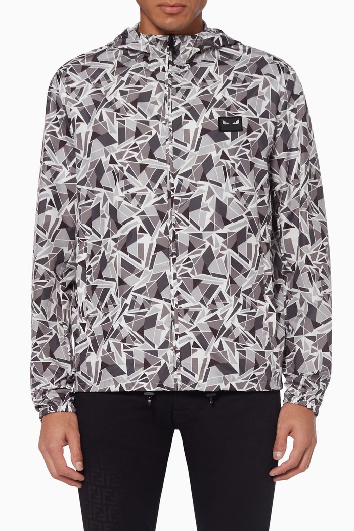

Geometric K-Way Jacket, Grey