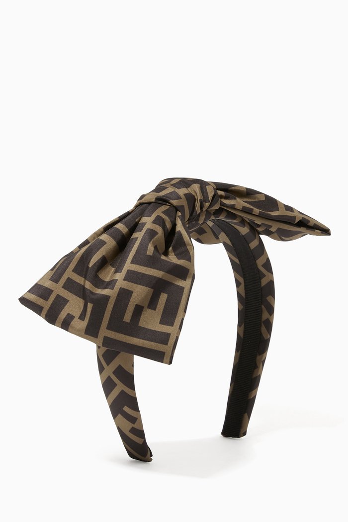 

Giant Logo Print Bow Hairband, Brown