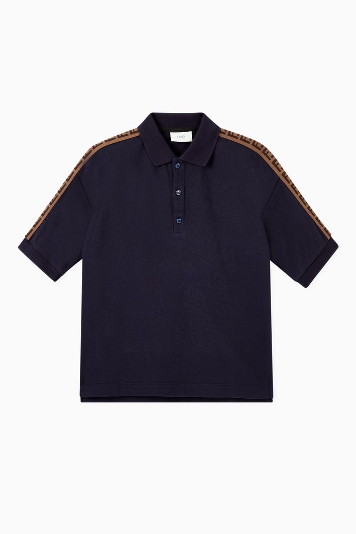 

FF Band Cotton Piqué Polo, Blue
