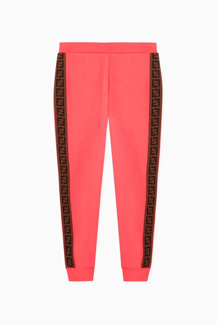 

Monogram Logo Cotton Track Pants, Pink