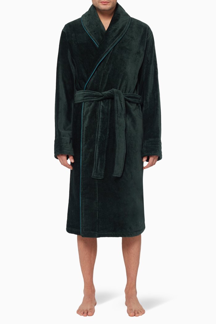Simon Terry Velour Bathrobe, Green