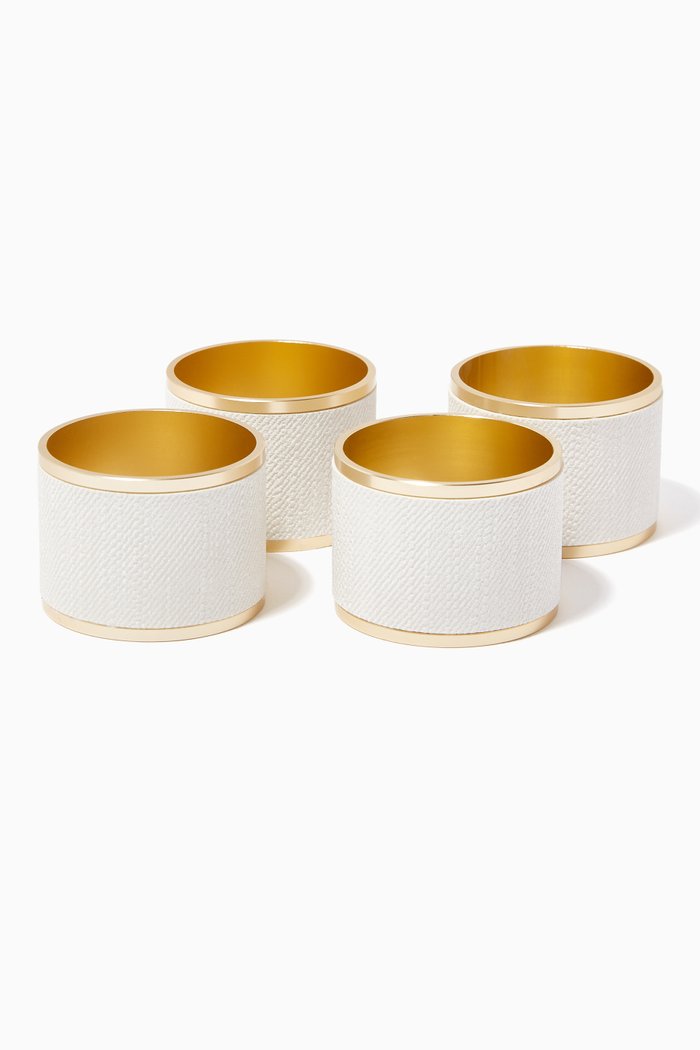 

Textured Napkin Rings, Set of Four, Neutral