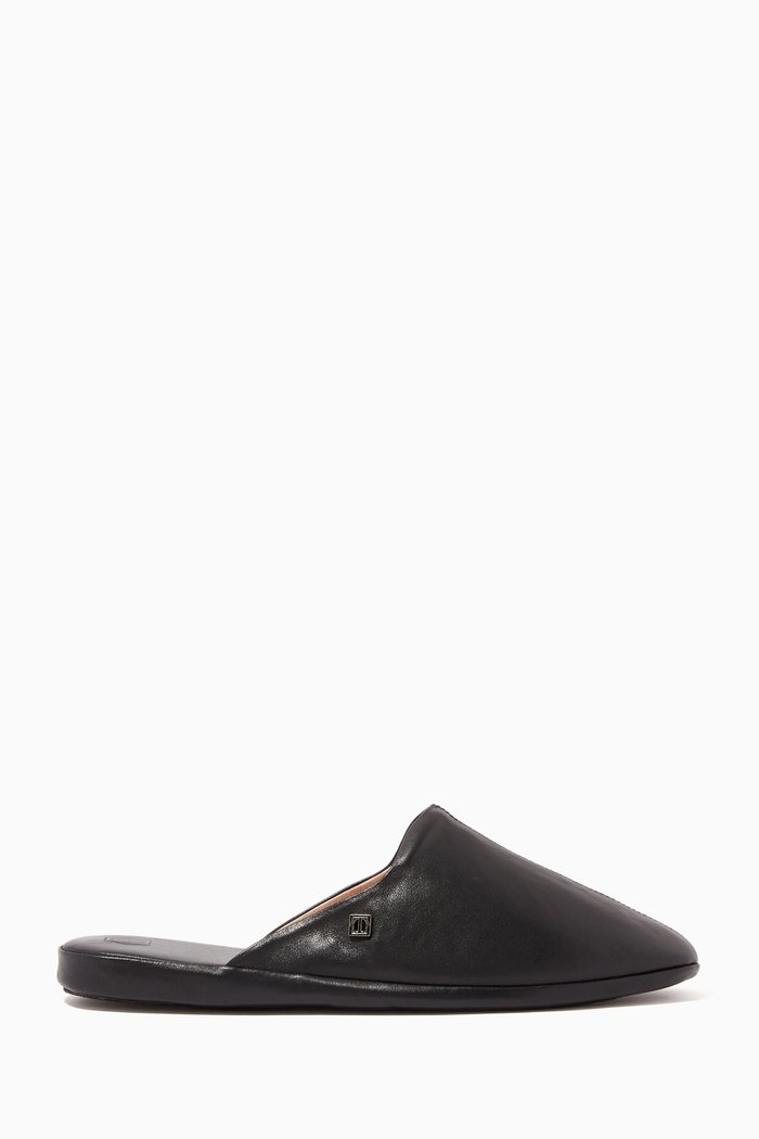 

Glen Leather Slippers, Black