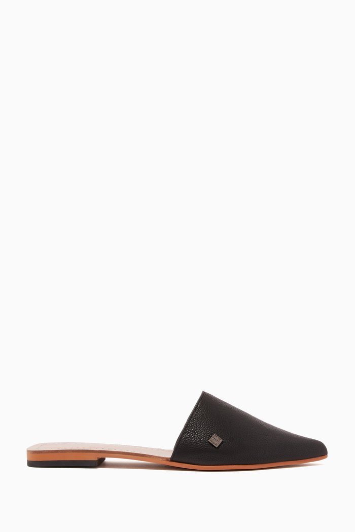 

Grace Leather Slippers, Black