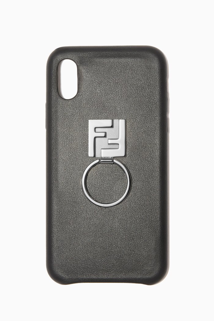 

FF Ring Leather iPhone® X Case, Black