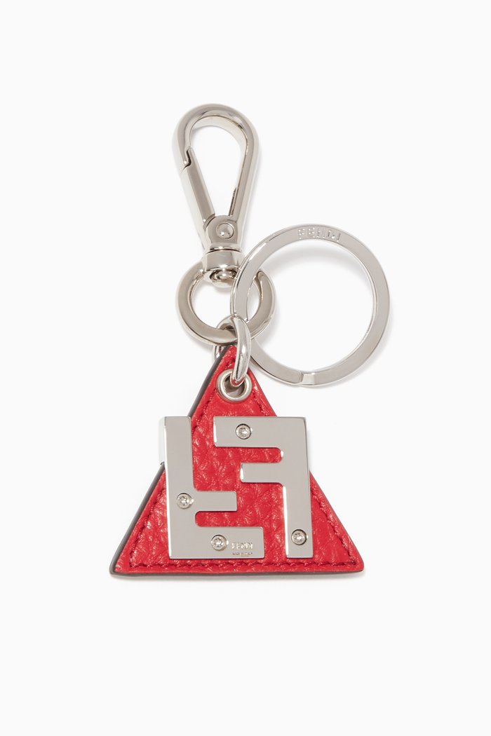 

FF Leather Key Ring, Red