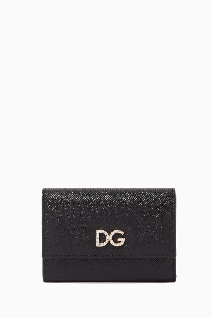 

Dauphine Leather Continental Wallet, Black
